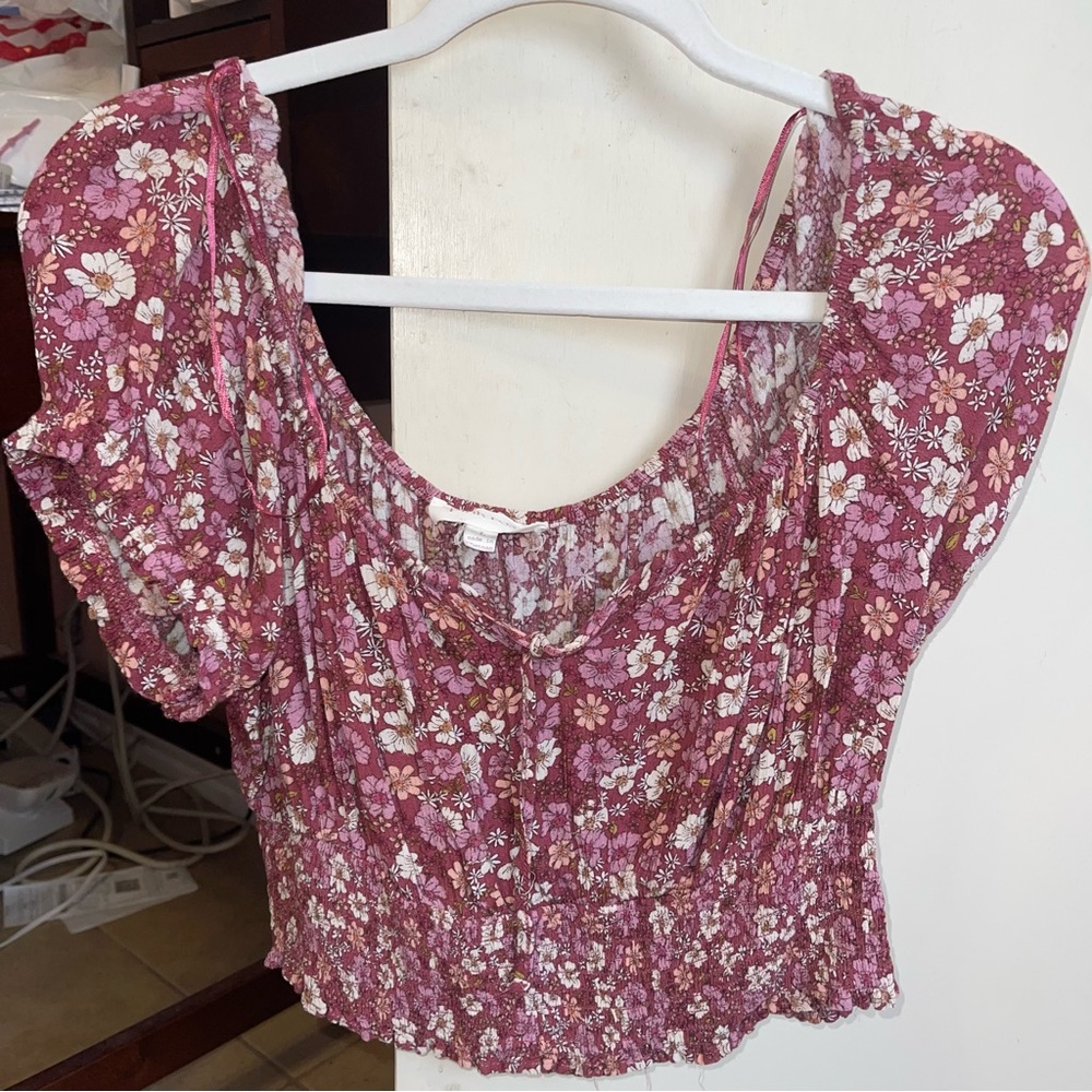Pink Rose Floral Top